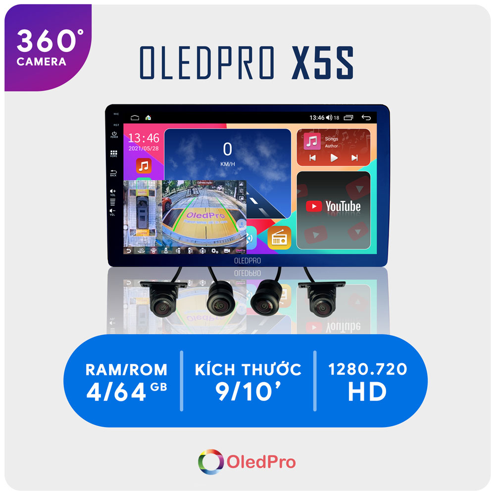 Màn Hình Android OledPro X5S New Liền Camera 360